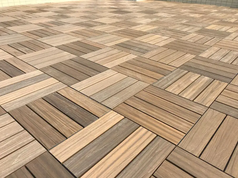 Rucca Water Resistant Outdoor Patio Pavers or Composite Decking Flooring 12x12 feet