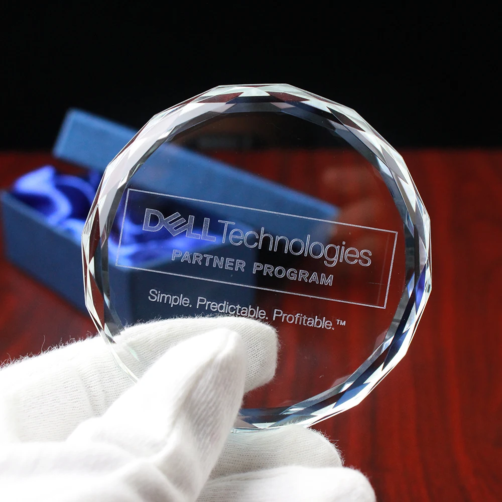 Высококачественное Стекло, пресс-папье, круглый граненый прозрачный пресс-папье