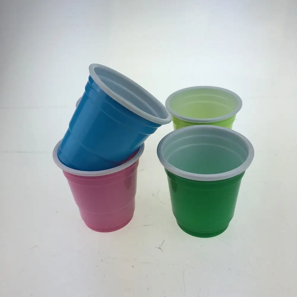 Одноразовые 2oz цветные пластиковые красные чашки для питья