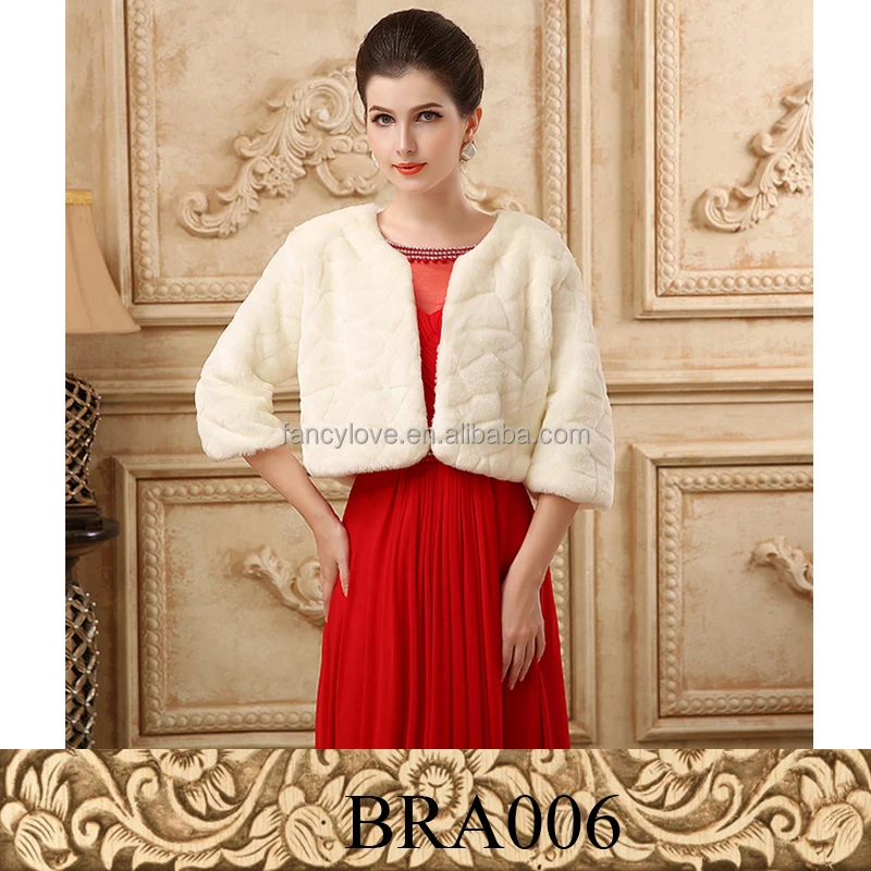 Fancylove brand new design long sleeve warm shawl bridal wedding dress white jacket