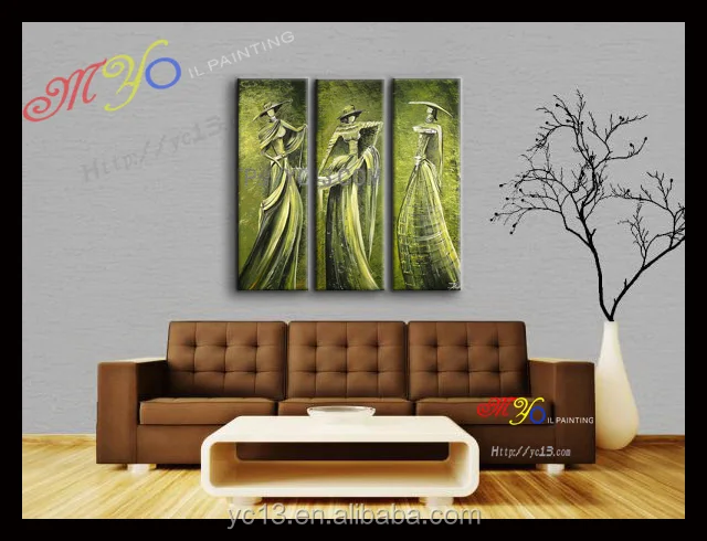 Красивая hot sex африканские женщины ручная роспись современный дом декора подставил картина маслом