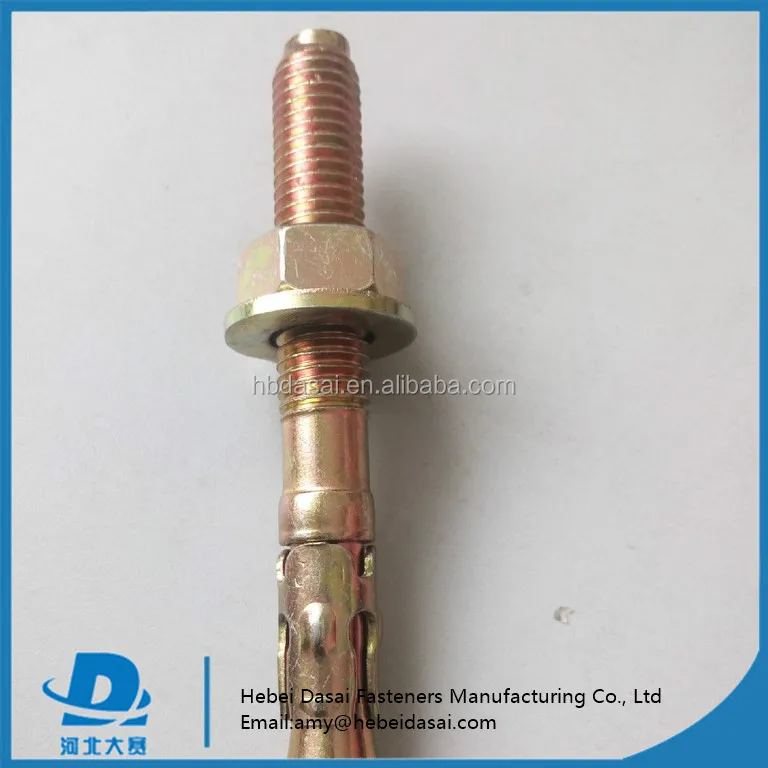 Wedge Anchor bolt with Din934 nut and Din125 A flat washer