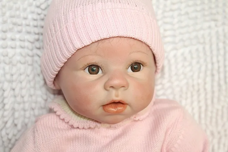 Wholesale 22 Inches Silicone Reborn Baby Doll For Boys Toys Safe Hobbies Real Life Baby Dolls Brown Eyes Special Toys