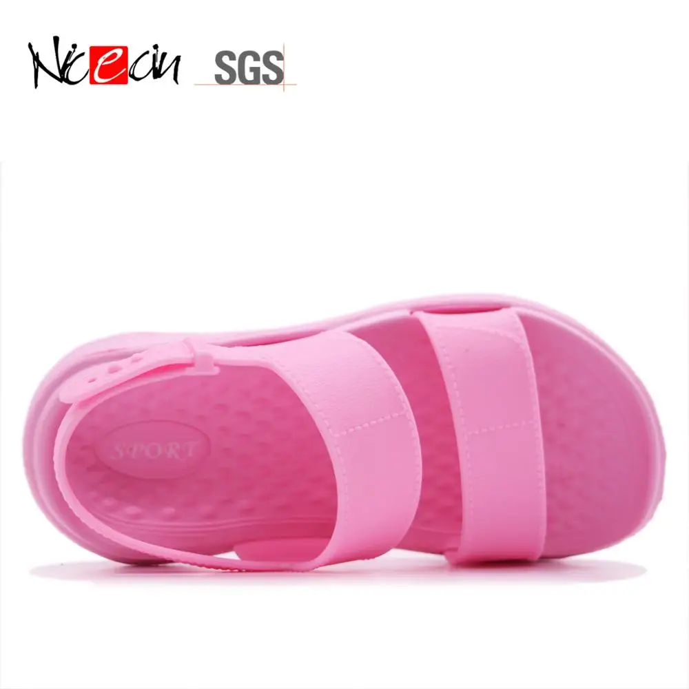 Розовые летние пляжные Повседневные тапочки, милые Нескользящие уличные сандалии для девочек