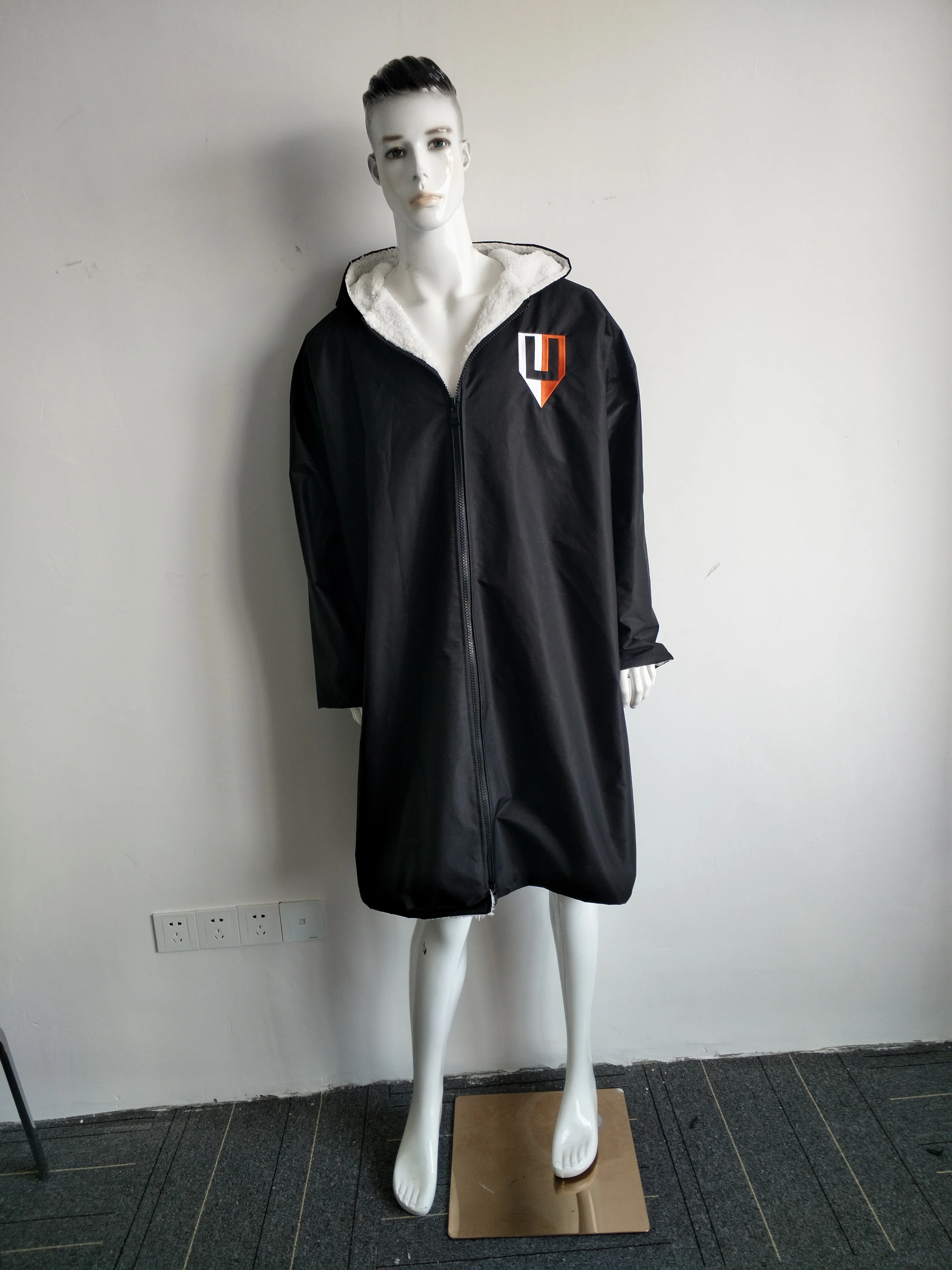 Водонепроницаемый халат для серфинга с капюшоном для взрослых, теплый хлопок/подкладка из микрофибры