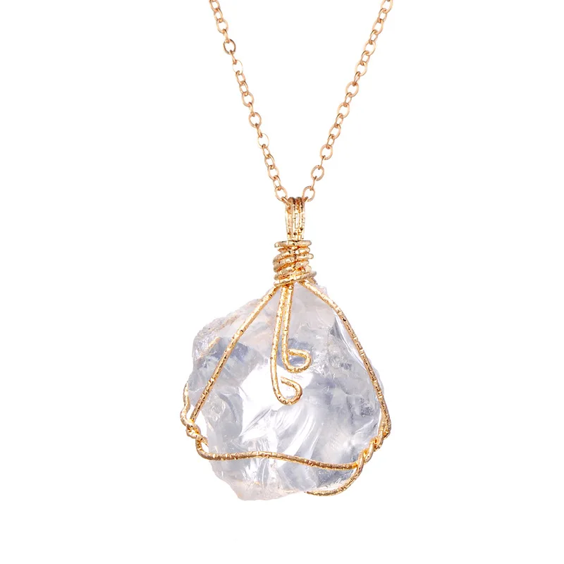 New original natural stone pendant necklace with wire