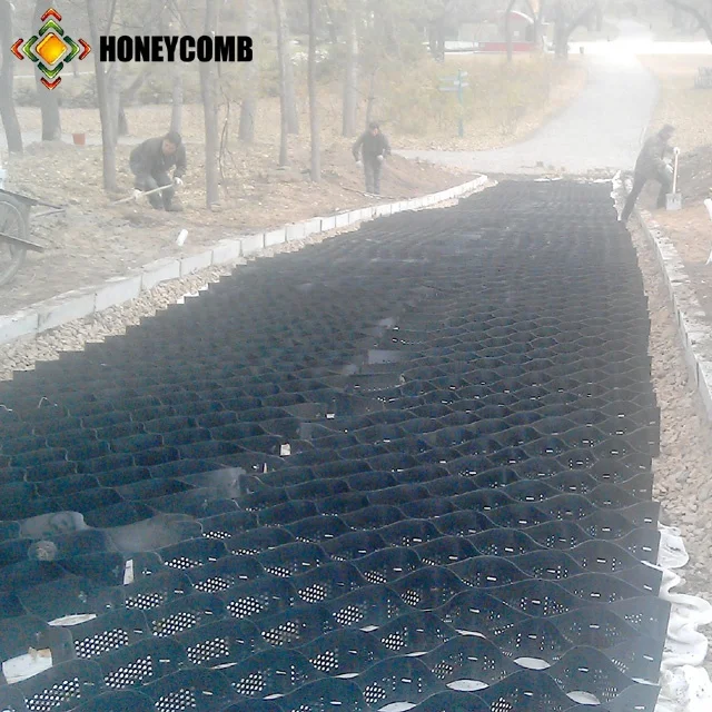 
China polyethylene HDPE plastic geocell honeycomb gravel grid 