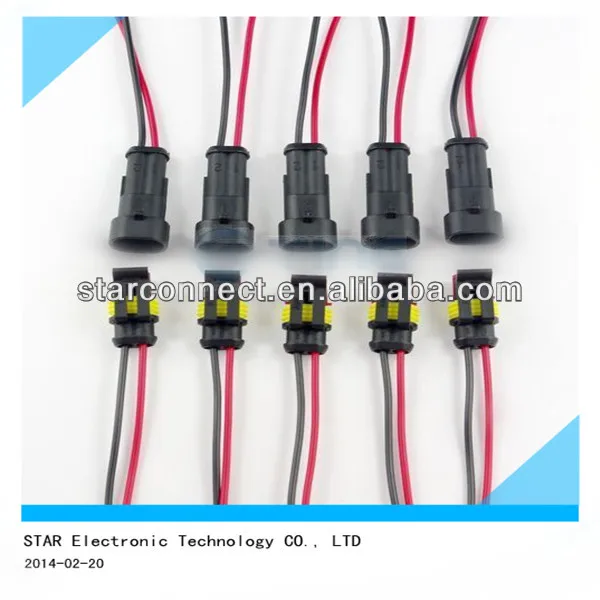 2 контактный сторону автомобиля водонепроницаемый электрический разъем и разъем