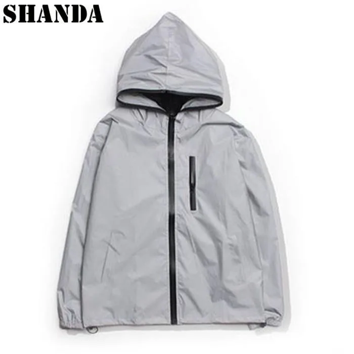 
Custom made blank unisex luminous 3M reflect light jacket hoodies 