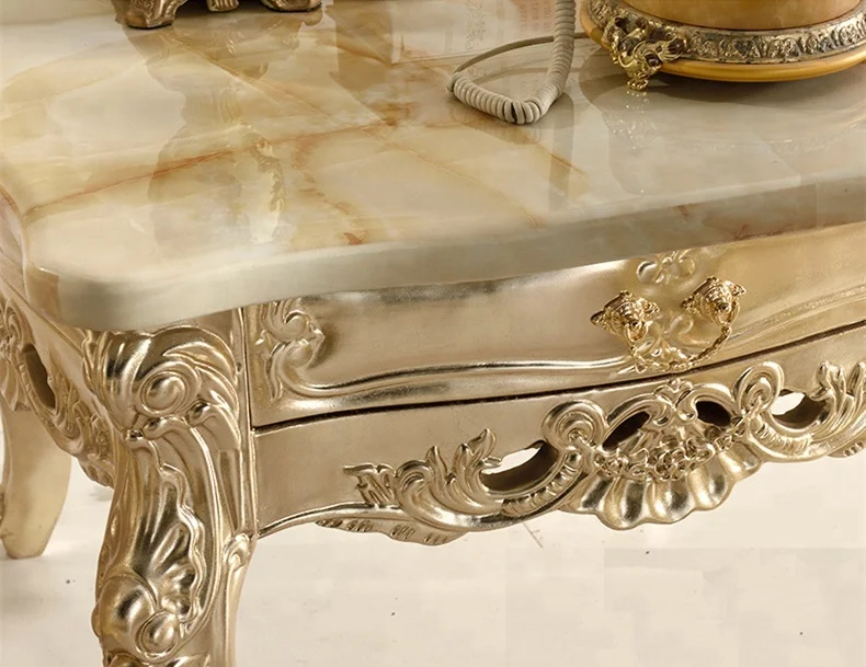 Royal Style Hand-painted Gold Marble Table Top Living Room Sofa Center