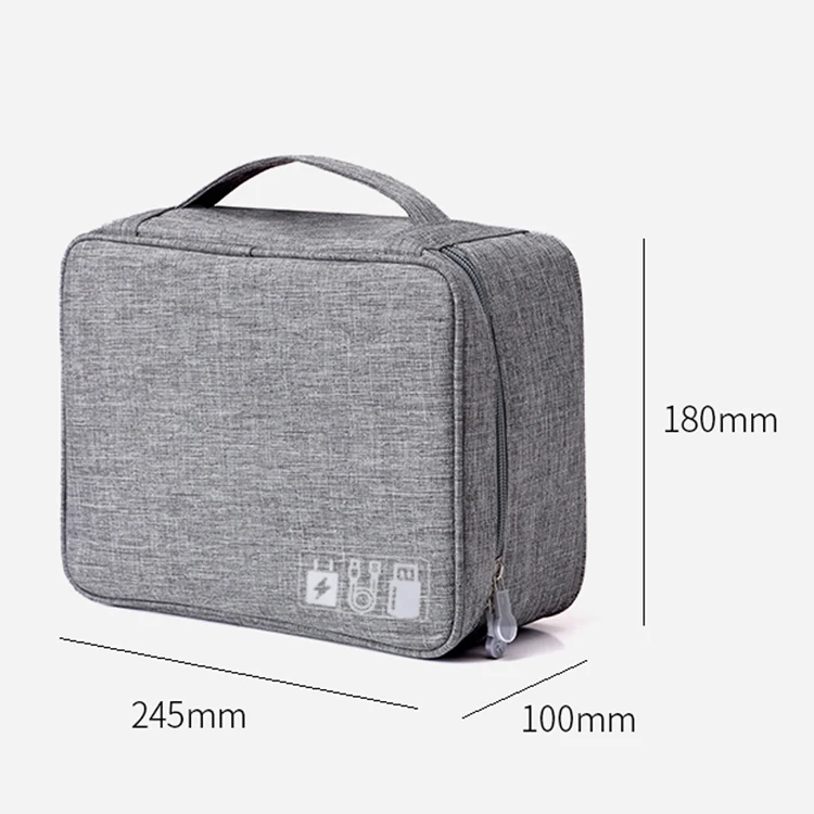 
Waterproof Canvas Fabric Electronics Accessories Travel Organizer Gadget Bag 
