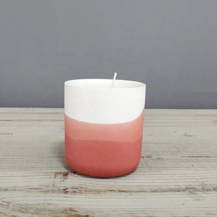 Stained gradient designs matte wholesale unique empty candle container home decoration ceramic candle jars
