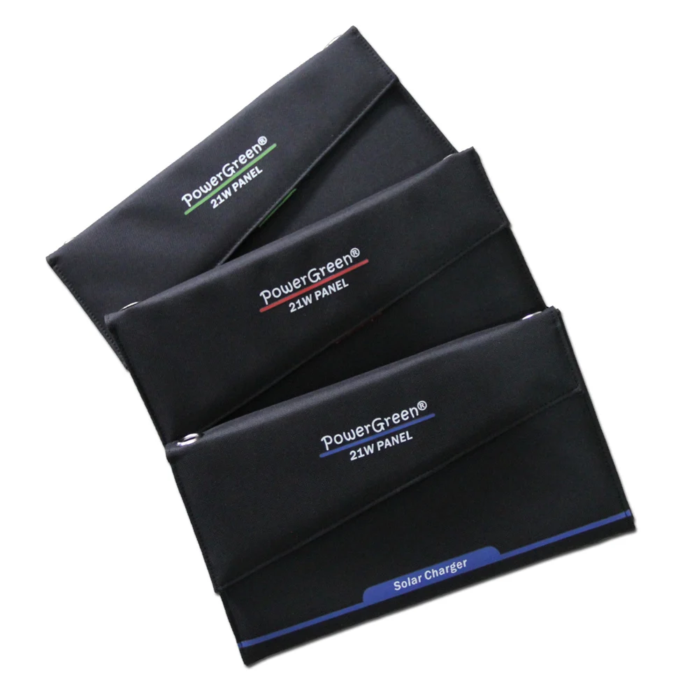 Quick Charging Solar Charger 21W 5V Light Weight Solar Panel Charger With Dual USB Ports Waterproof Foldable For Camping Travel