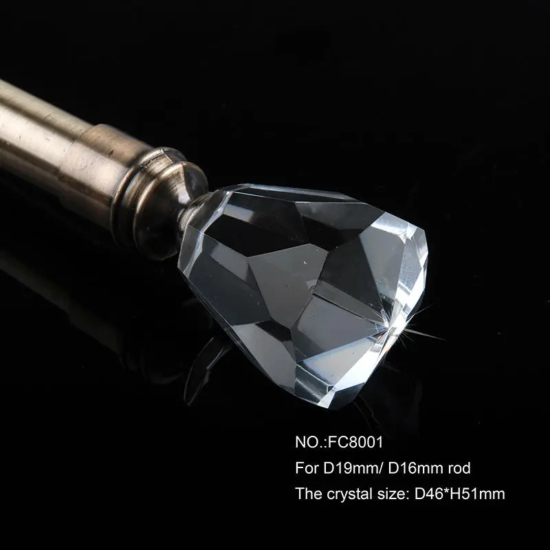 Stardeco high quality PVC package single double crystal curtain rods sets with curtain accessories