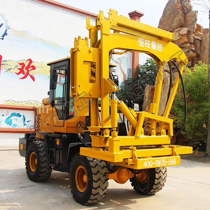 Photovoltaic Guardrail Post Pile Driver mini excavator pile driver equipment