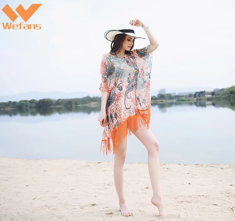 
Wefans New sunblock beachwear beach jumper summer blouses for tops women resort dress bikini top swimsuit with beach dress EBAY 