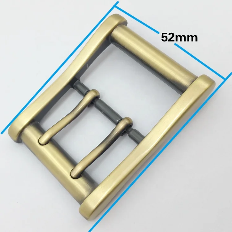 Wholesale Zinc Alloy 40mm Double Pin Center Bar Buckle Brush Antique Brass Finish