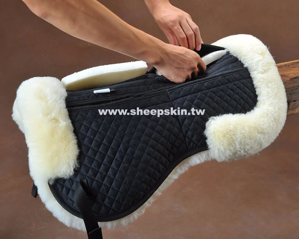 Eco-friendly sheepskin horse saddle pad