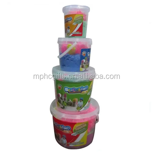 Indoor Playing Educational Sand Toy in plastic box Super Alive Magic Colorful Modeling Sand for kids play