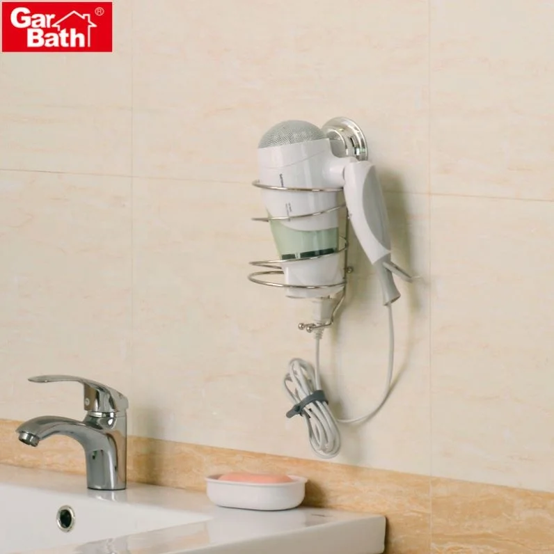 Good Quality Stainless Steel Vacuum Suction Cup Wall Mounted Hairdryer Hand Free Hair Dryer Holder