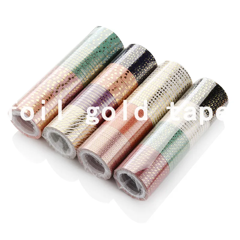 
16 rolls thin foil gold skinny washi tape set 