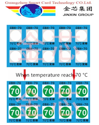 Any degree colorful temperature indicate sticker 360