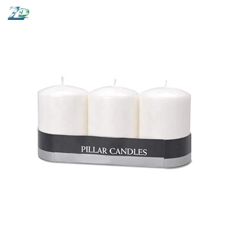 
Hot sell white pillar shape paraffin wax material large fat unscented church pillar candle 