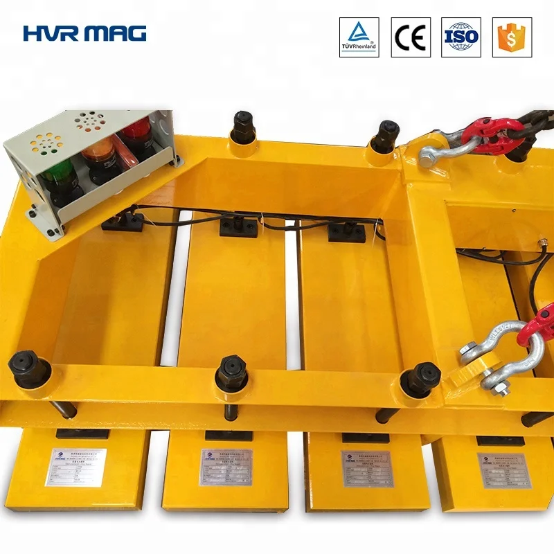 Efficient loading and unloading permanent electromagnet lifting crane for cutting system