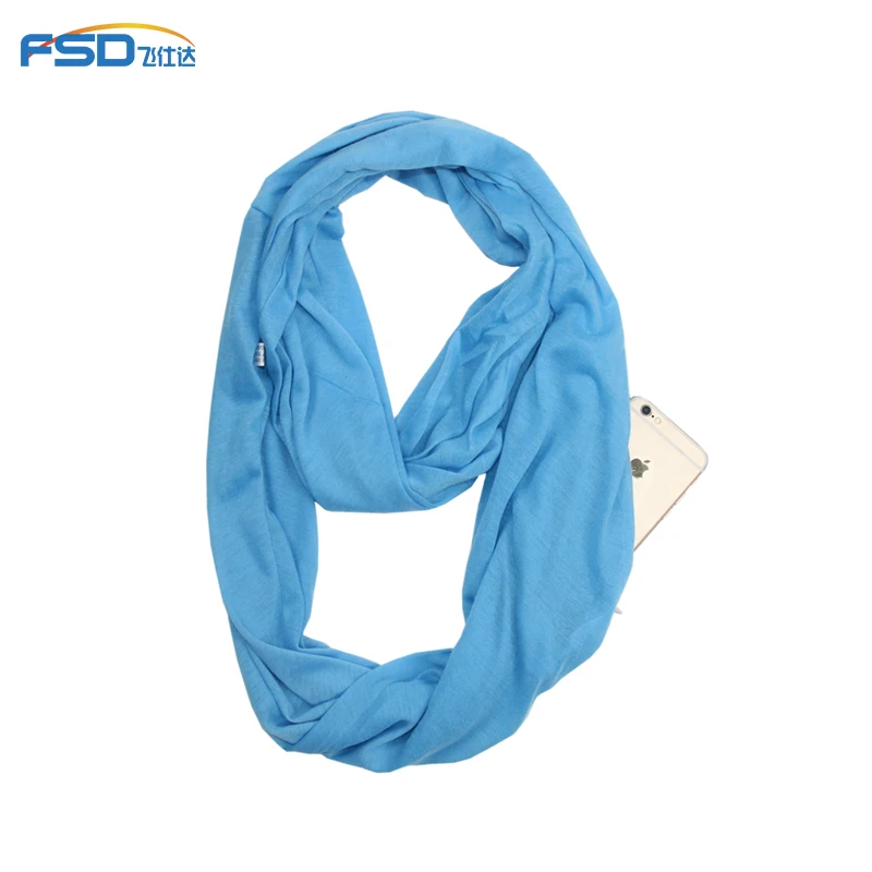 
How sale lady travel Scarf with Hidden Zipper Pocket secret jersey infinityscarf 