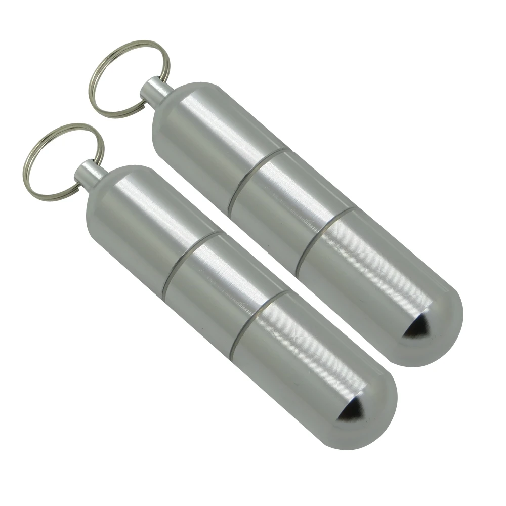 Waterproof Pocket Toothpick Holder Metal Pill Case Keychain Cotton Swab Box