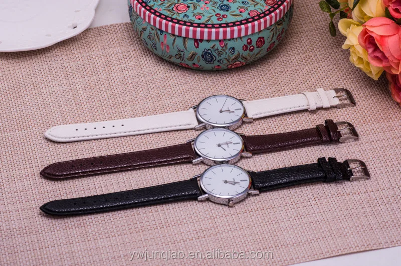 Man Casual Quartz Wrist Watches Leather Japan Movt Geneva Platinum Watches