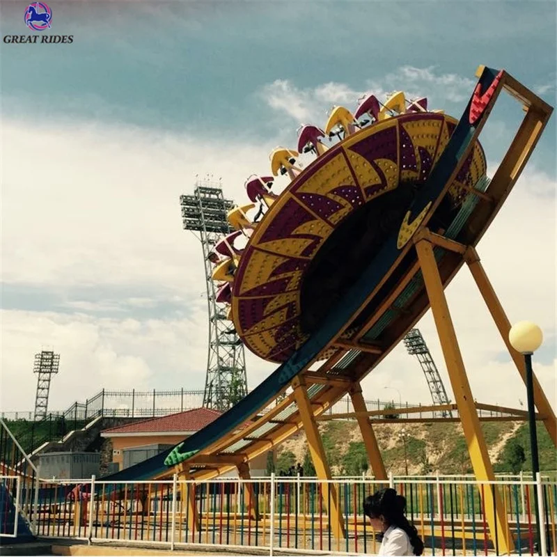 Luna park amusement equipment sliding flying ufo magic disk for adults