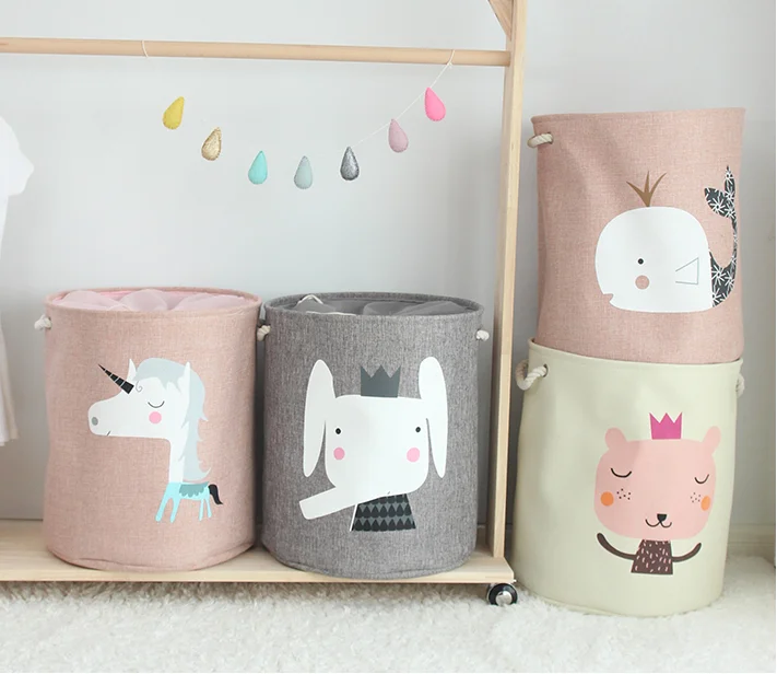 Kids Room Large Canvas Woven Decorative Storage Basket