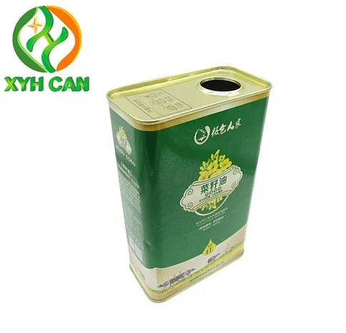 Food Grade Empty Rectangle Round Metal Can For Olive Oil Packaging Tin Can