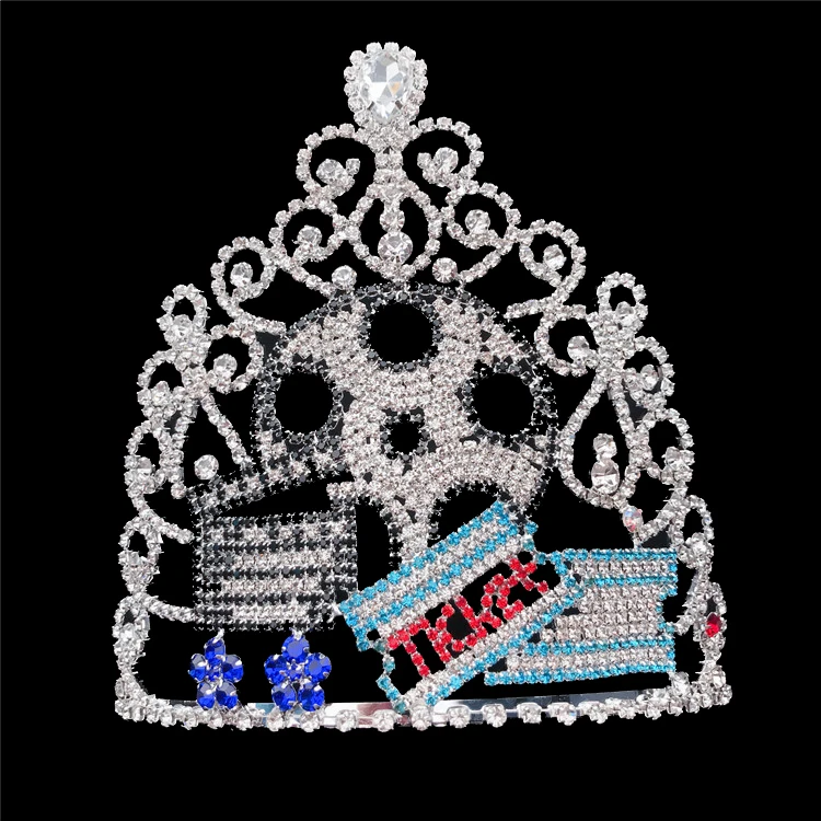 Movie Theme Pageant Rhinestone Crown Wholesale Cheap Custom Tiara