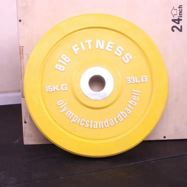 China custom colored rubber coated weight plate 20kg bumper weight plates