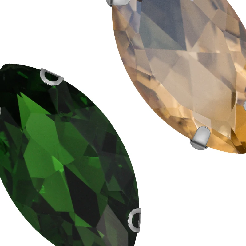 Navette Sew on Rhinestones Glass Stones for Jewelry Making