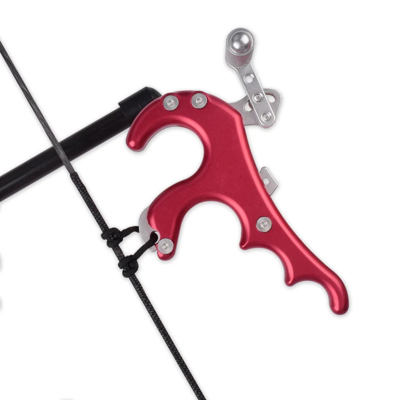Elong 4 Finger Grip Caliper Release Aid Aluminum Alloy Red Release For Compound Bow Hunting