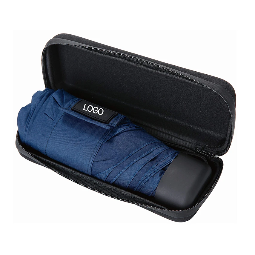 wholesale Custom print windproof 5fold windproof compact umbrella travel with case