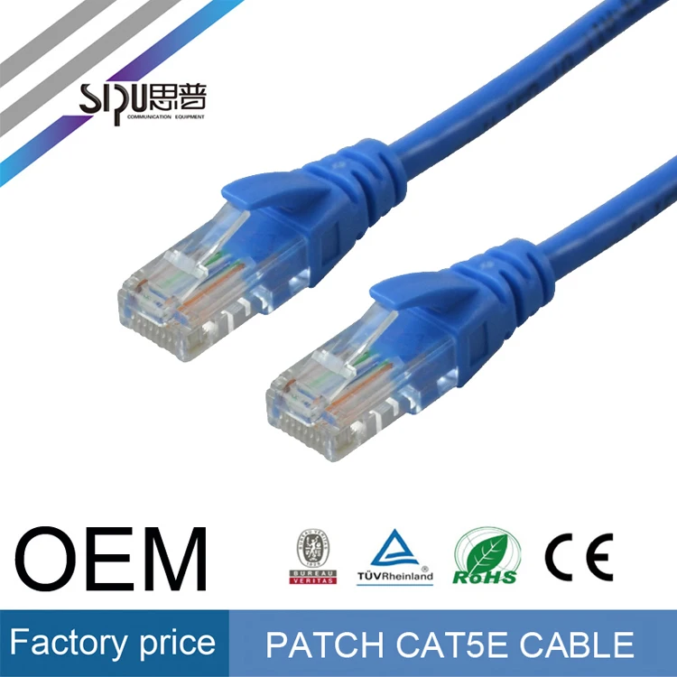SIPU Высокоскоростной RJ45 UTP Позолоченные Cat5e Сетевой Кабель сделано в Китае