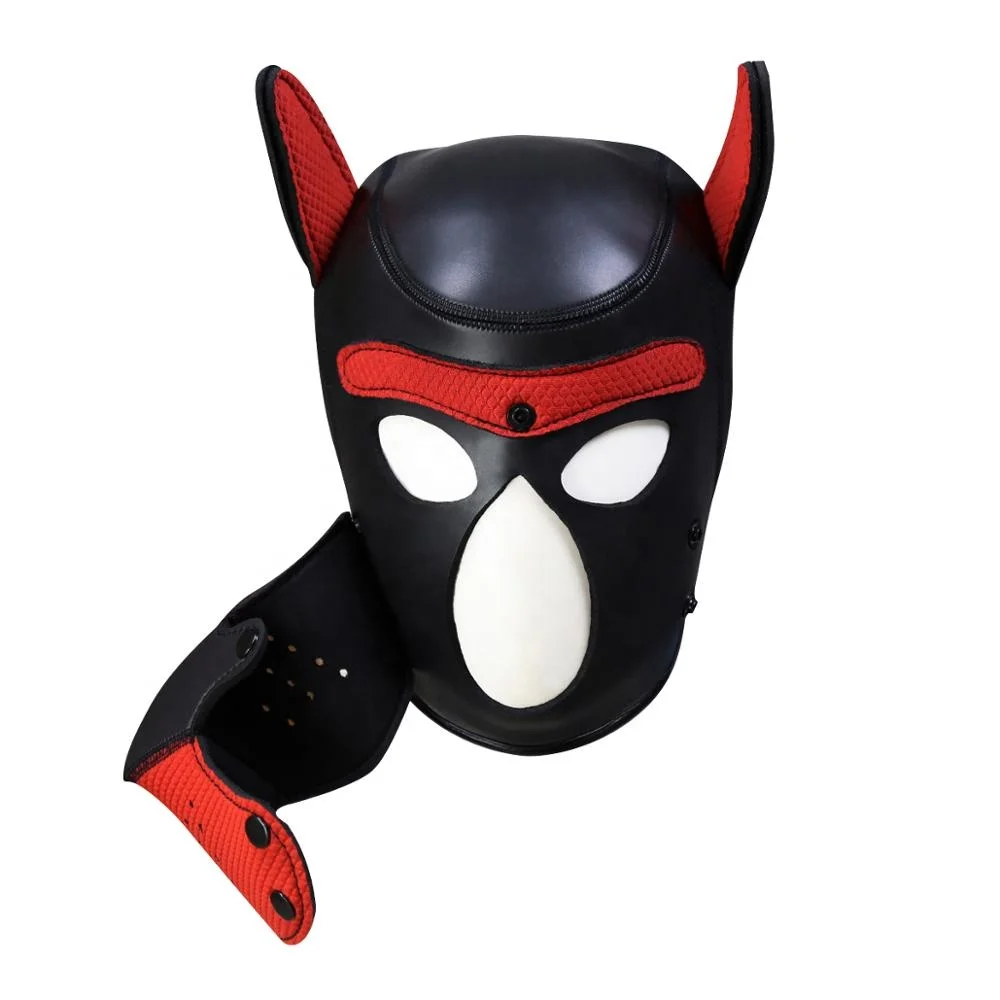 10 Colors Factory BDSM Bondage Hood Neoprene Puppy Hood Leather Hood Eye Mask BDSM-Gear Fetish Mask Bondage Restraints