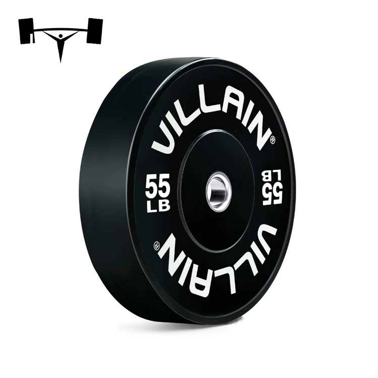 MOQ 1000KG 35LB High Quality Villain Black Economic  Bumper Barbell Weight Plates MOQ 1000KG
