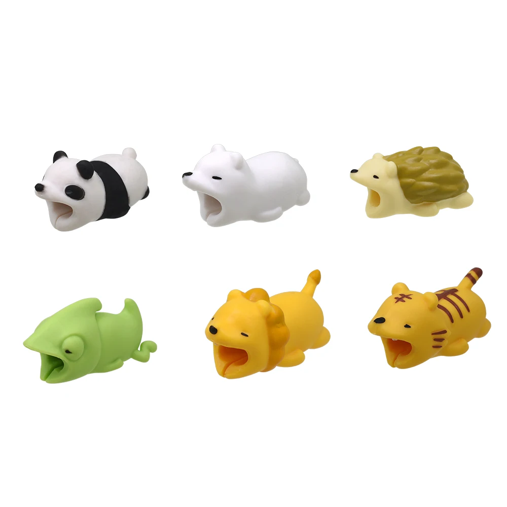 Forest Series 6piece Cable Bite Animal Cable Protectors Cover for iPhone USB Data Cable Charger Protection