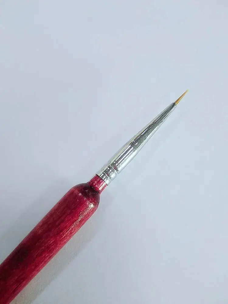 Oil Painting Watercolor Red Wooden Handle Shaft Nylon Hair Liner Brush Pen