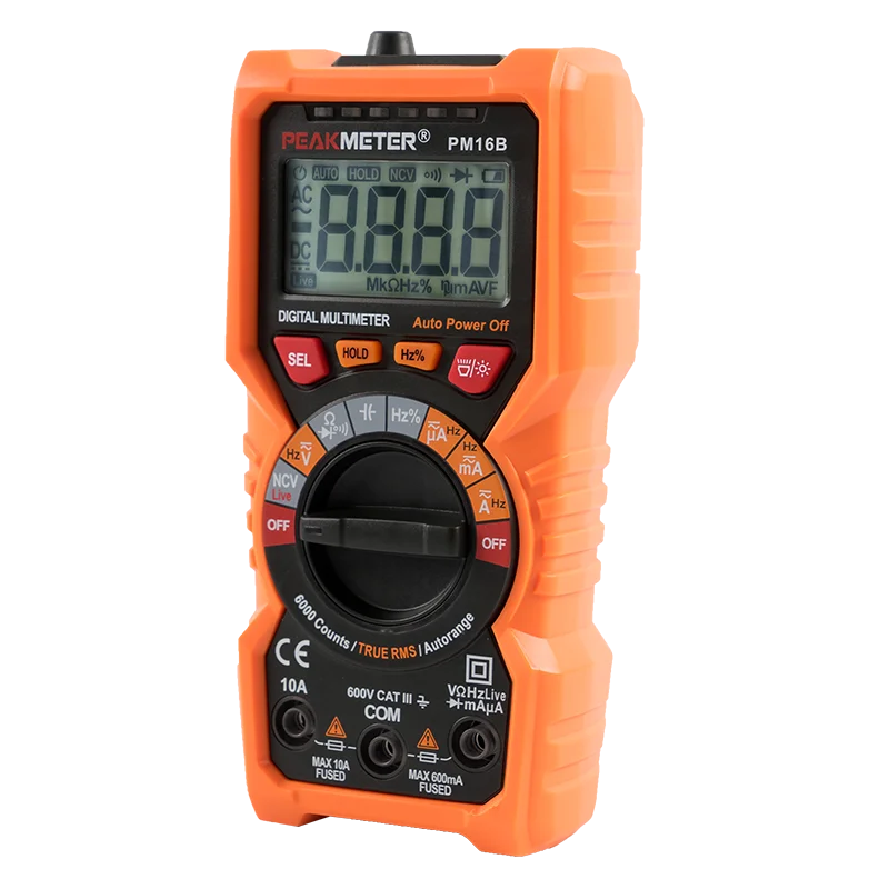 Peakmeter PM16B бесконтактная проверка напряжения переменного обнаружения постоянного тока ом цифровой мультиметр с световой