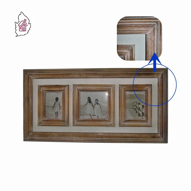 Distressed Wood Collage Photo Frame Multiple Opening Photo Frame