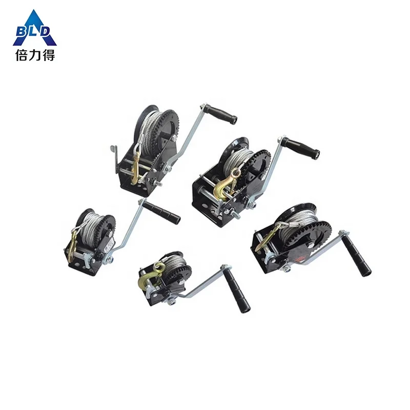 Manufacturer 600lbs hand manual mechanical galvanized operated winch with strap with CE SGS