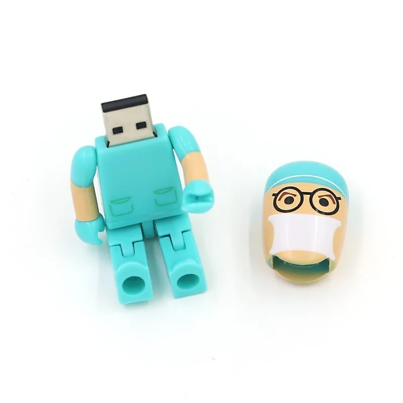 Cartoon Nurse Doctor USB 2.0 Plastic USB Flash Drive 4GB 8GB Flash Memory Stick Pen Drive Hospital Gift
