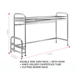 Metal Dish Storage Rack Cup Drying Holder Sink Storage Organizer