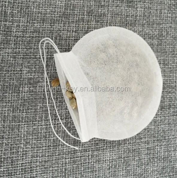 
E1008 Biodegradable Eco Friendly Round Filter Paper Empty Tea Bag For Packaging 